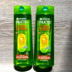 NEW 2 bottles Garnier sleek and shine shampoo bundle of 2